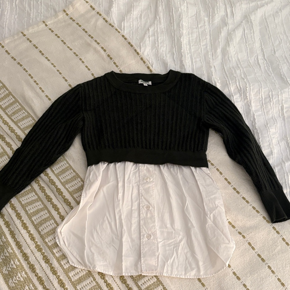 Kenzo Green and White Layered Sweater